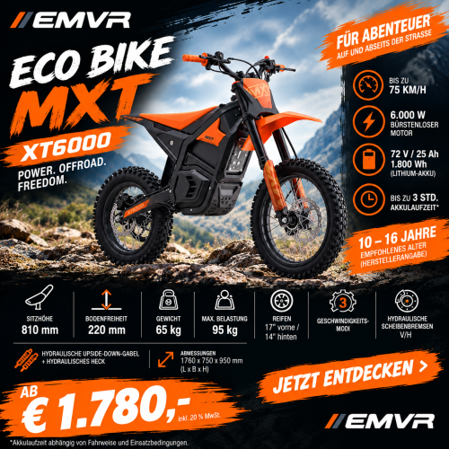 Preview: E-Cross Bike MXT 6000W 72V 17/14"